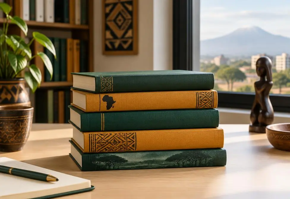 Stack of African scholarly books